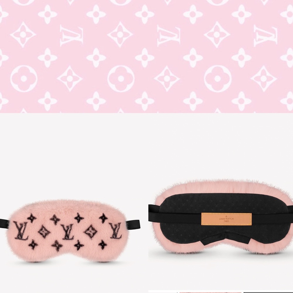 New💕Louis Vuitton 💕 Pink Mink Fur Sleep Mask💕